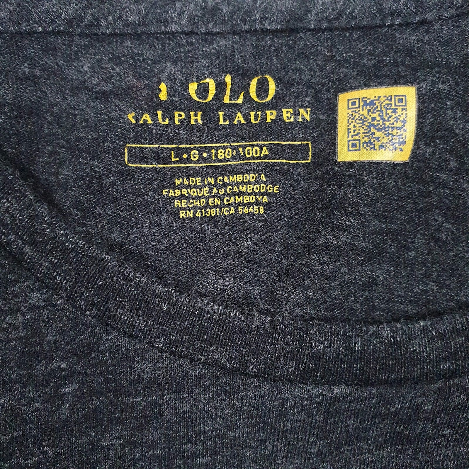 Mens Grey Polo Ralph Lauren   T Shirt