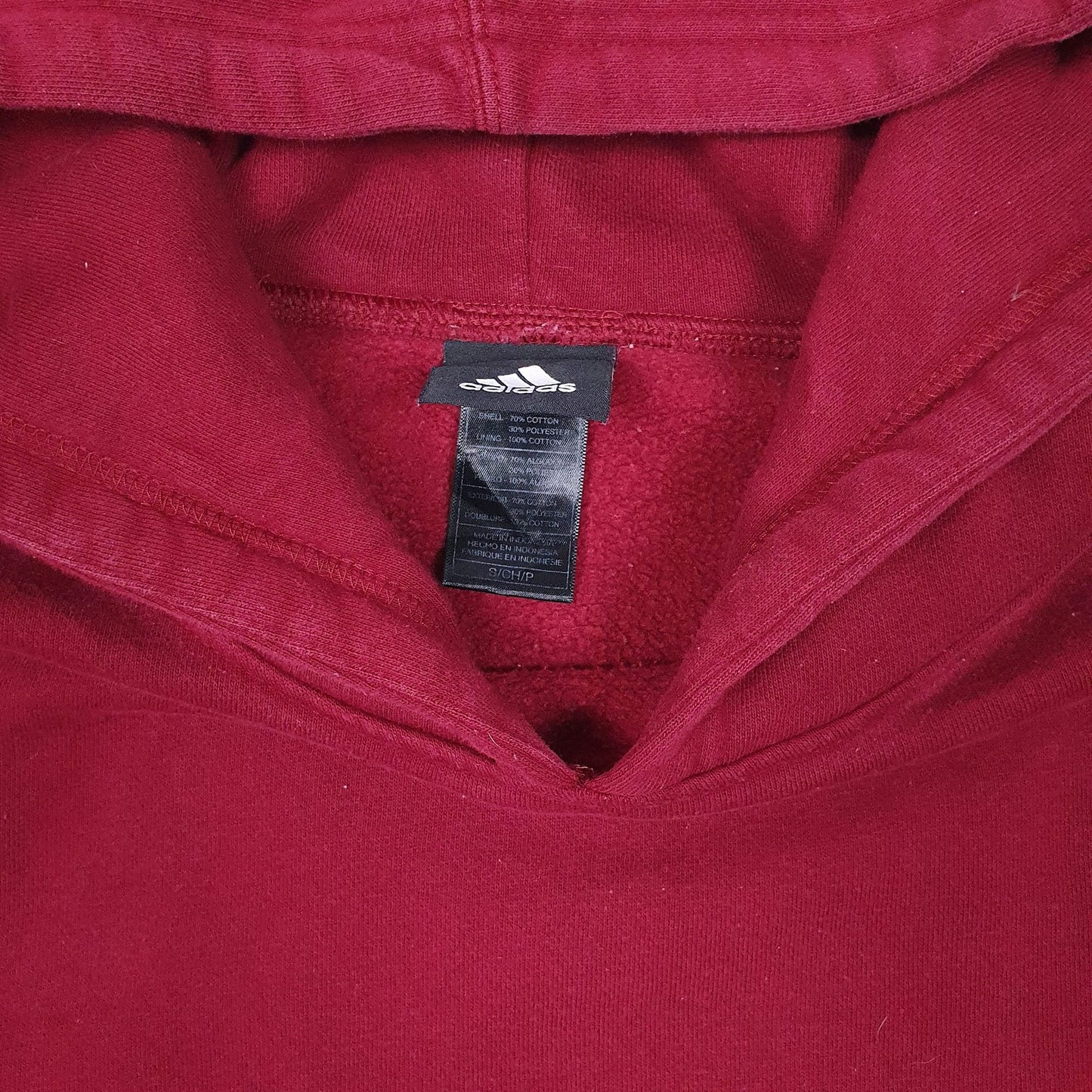 Mens Burgundy Adidas  Hoodie Jumper