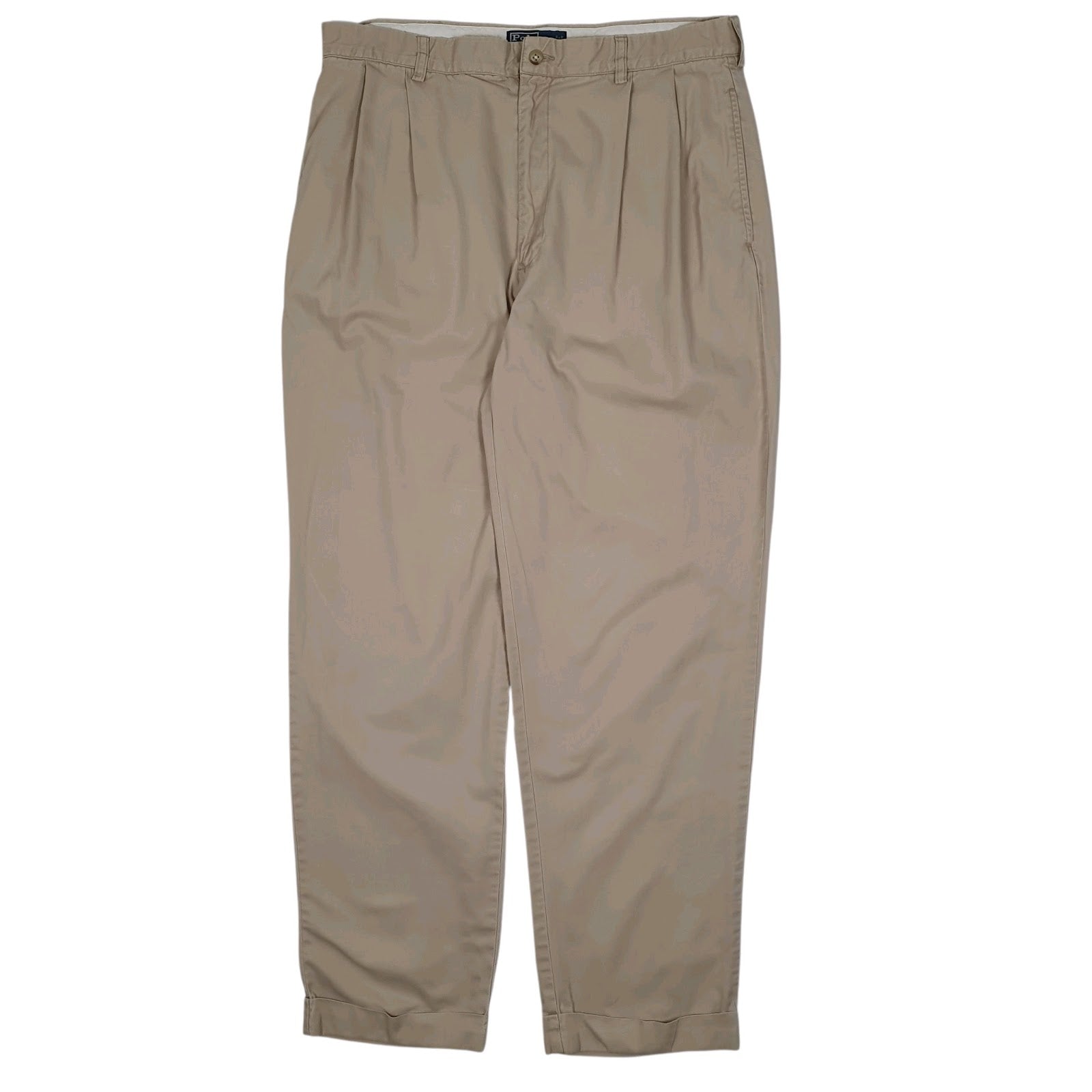 Mens Beige Polo Ralph Lauren Hammond Pant Double Pleated Chino Trousers