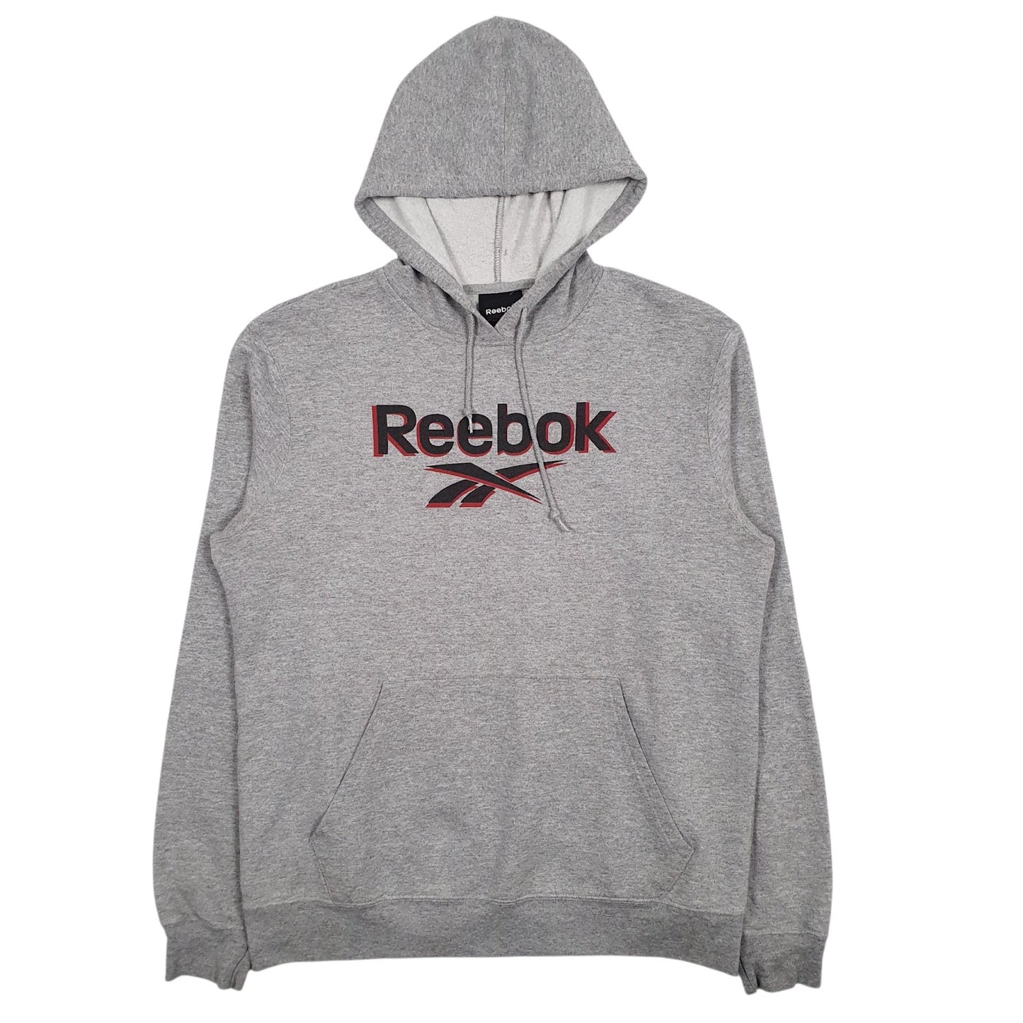 Mens Grey Reebok Spellout Hoodie Jumper