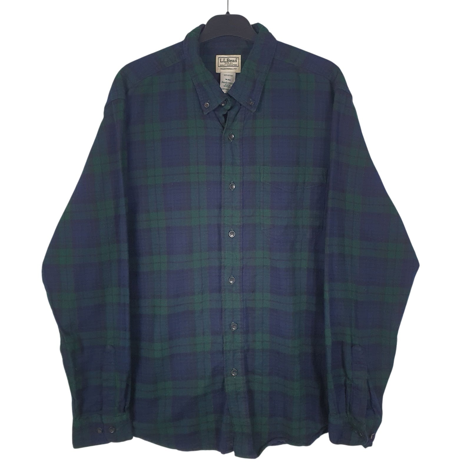 Mens Green L.L.Bean Flannel Long Sleeve Shirt