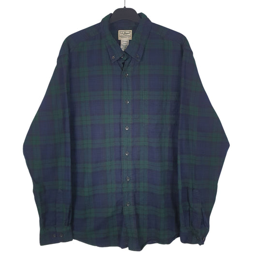 Mens Green L.L.Bean Flannel Long Sleeve Shirt