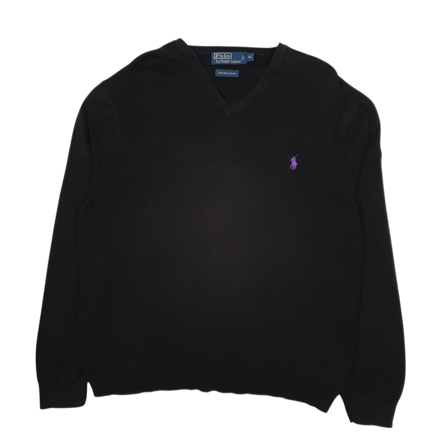 Mens Black Polo Ralph Lauren Lightweight V Neck Jumper