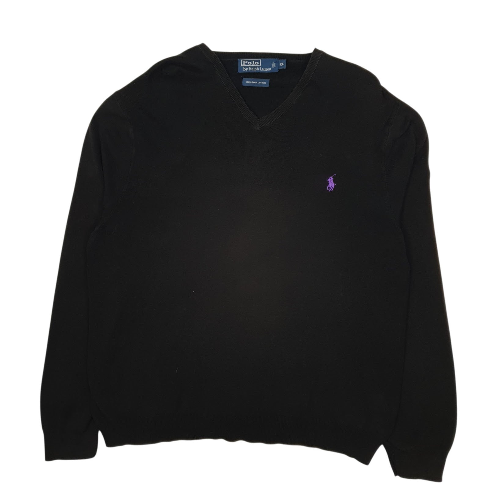Mens Black Polo Ralph Lauren Lightweight V Neck Jumper
