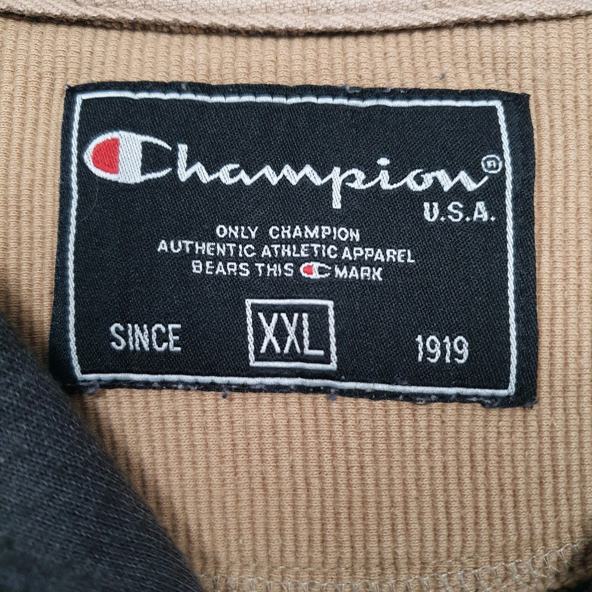 Mens Grey Champion Spellout Quarter Zip Jumper