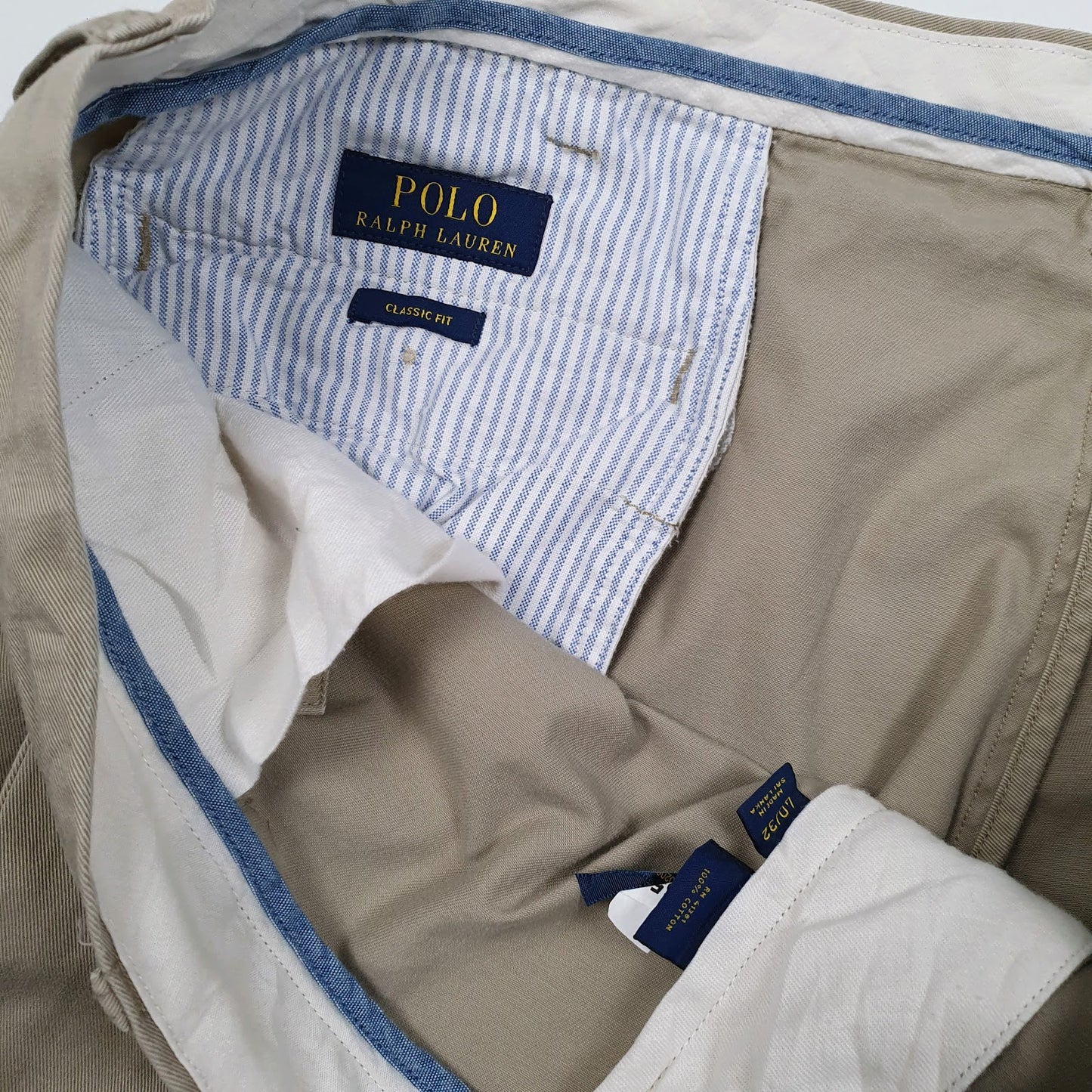Mens Beige Polo Ralph Lauren Classic Fit  Trousers