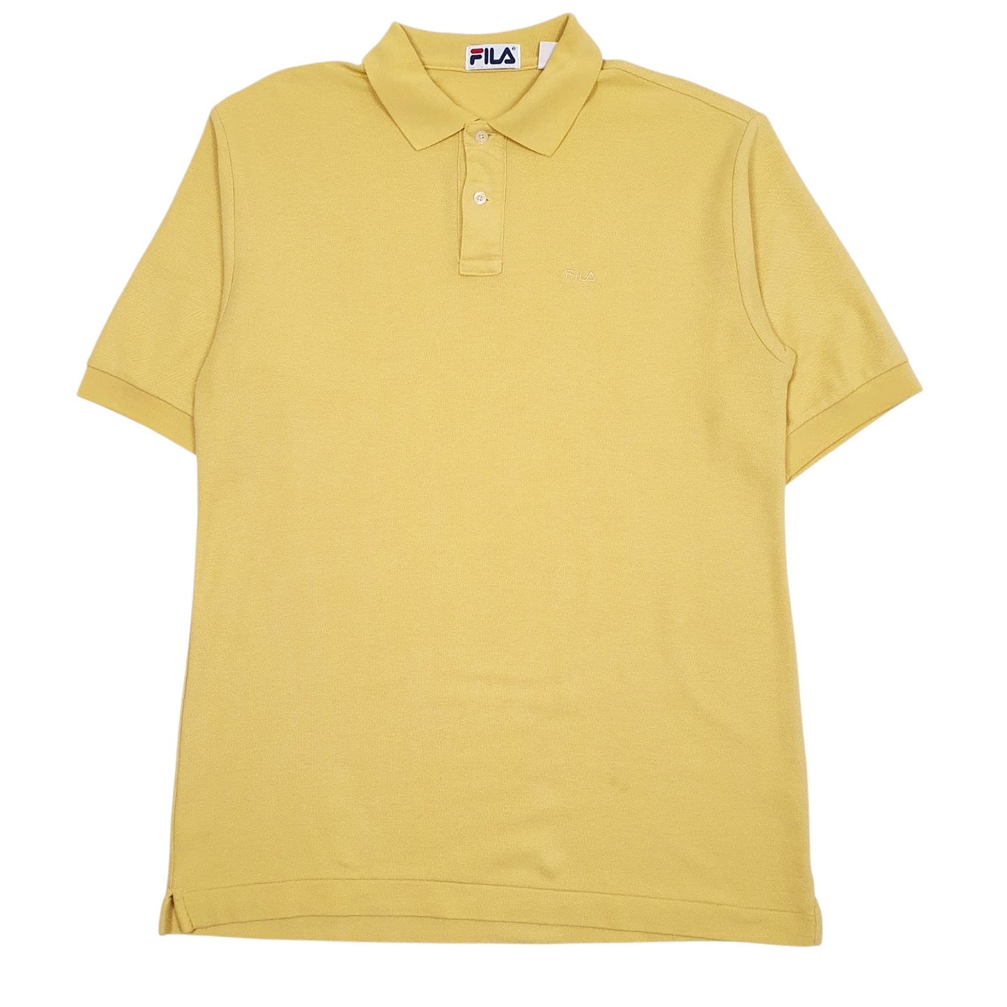Mens Yellow Fila  Short Sleeve Polo Shirt