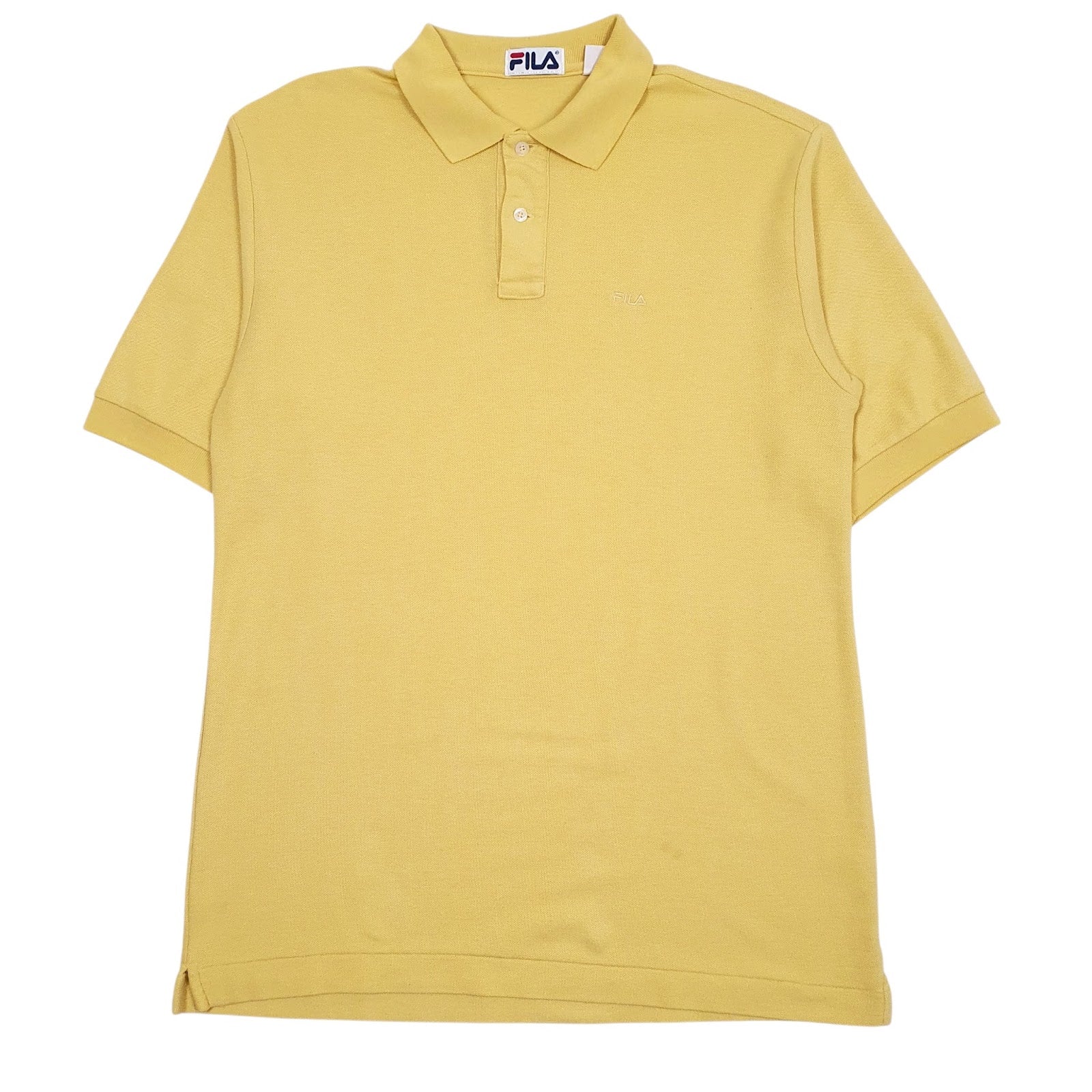 Mens Yellow Fila  Short Sleeve Polo Shirt