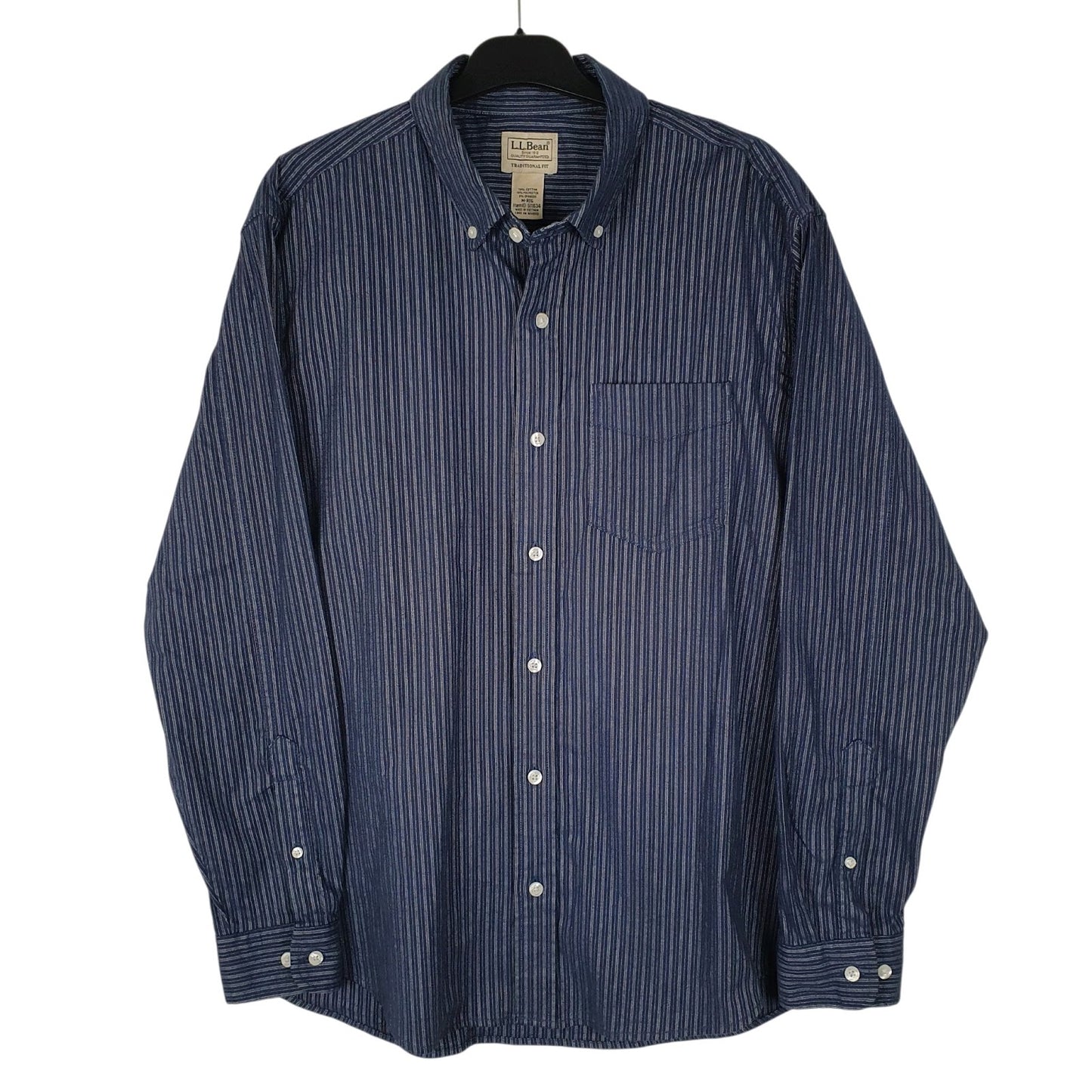 Mens Navy L.L.Bean  Long Sleeve Shirt