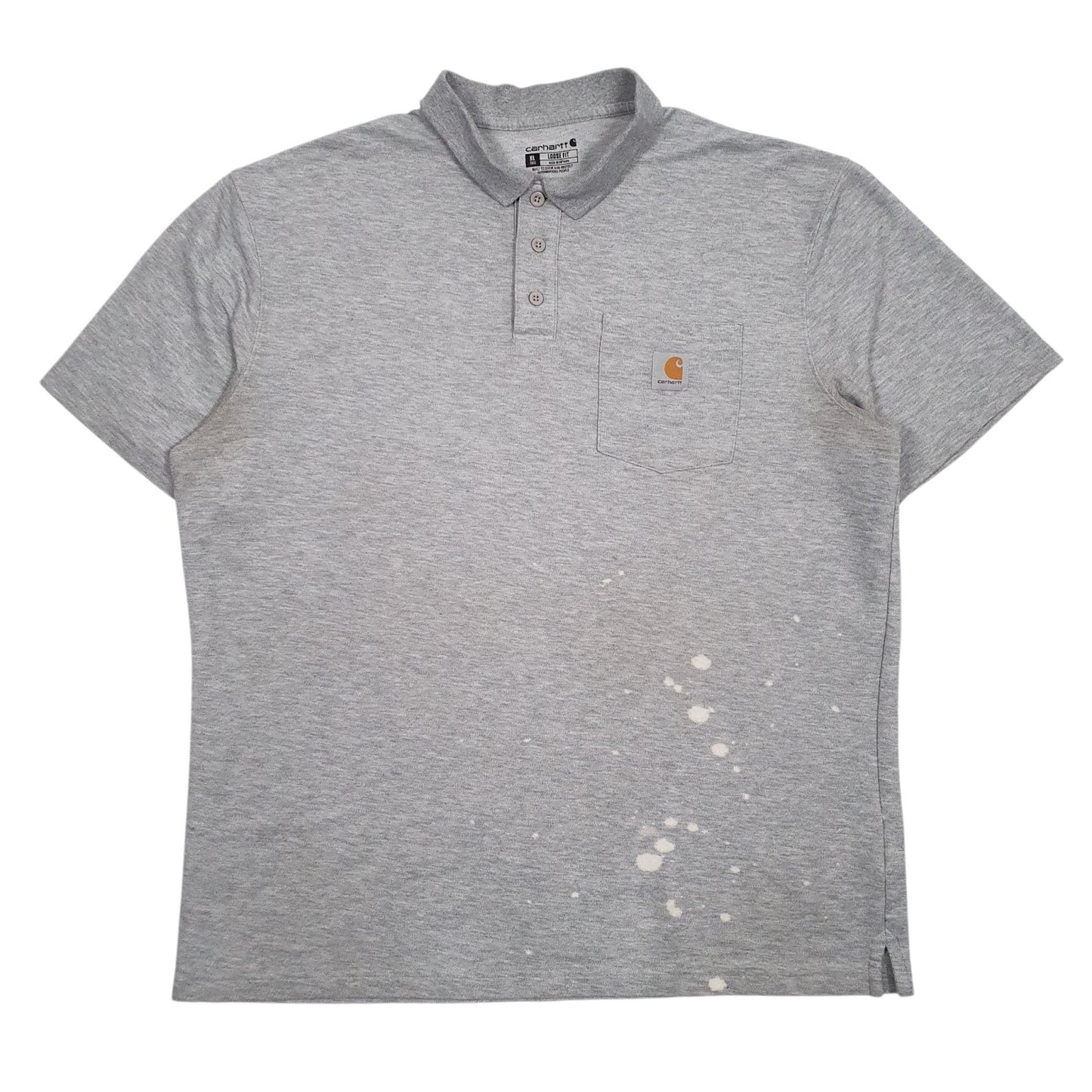 Mens Grey Carhartt  Short Sleeve Polo Shirt