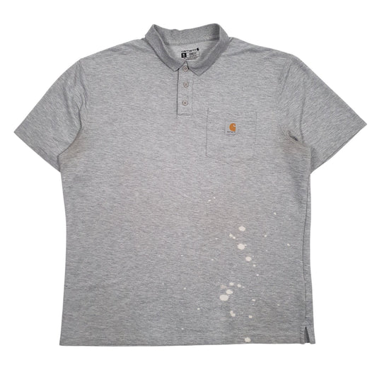 Mens Grey Carhartt  Short Sleeve Polo Shirt