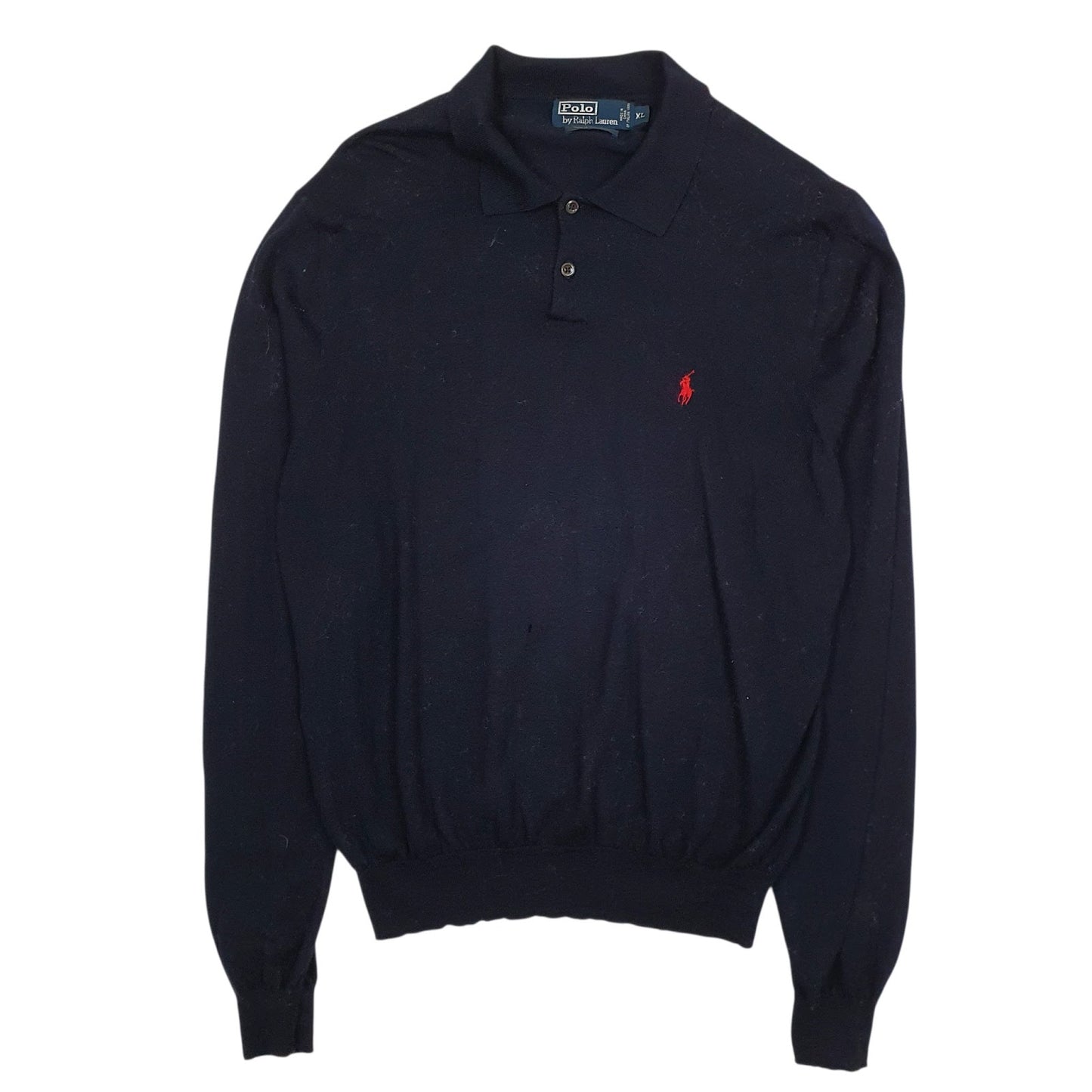 Mens Navy Polo Ralph Lauren Polo Shirt Collared Crewneck Jumper