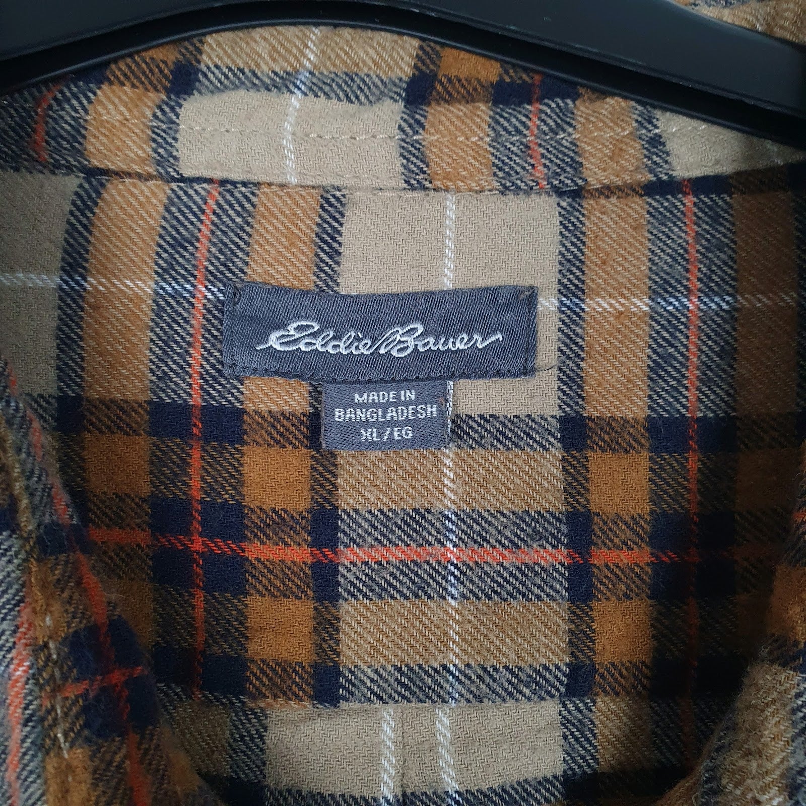 Mens Brown Eddie Bauer Flannel  Shirt