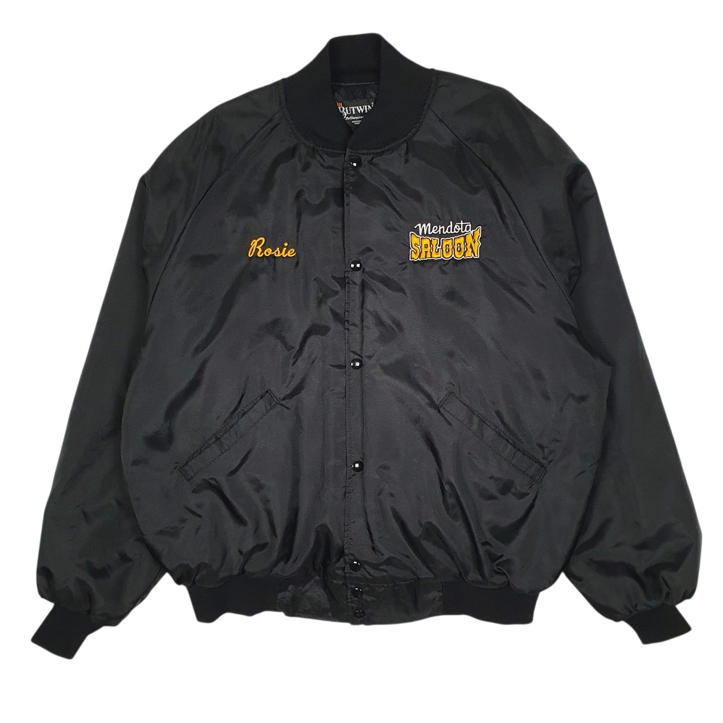 Mens Black Butwin Vintage 90s Coach Varsity Hoodie Coat