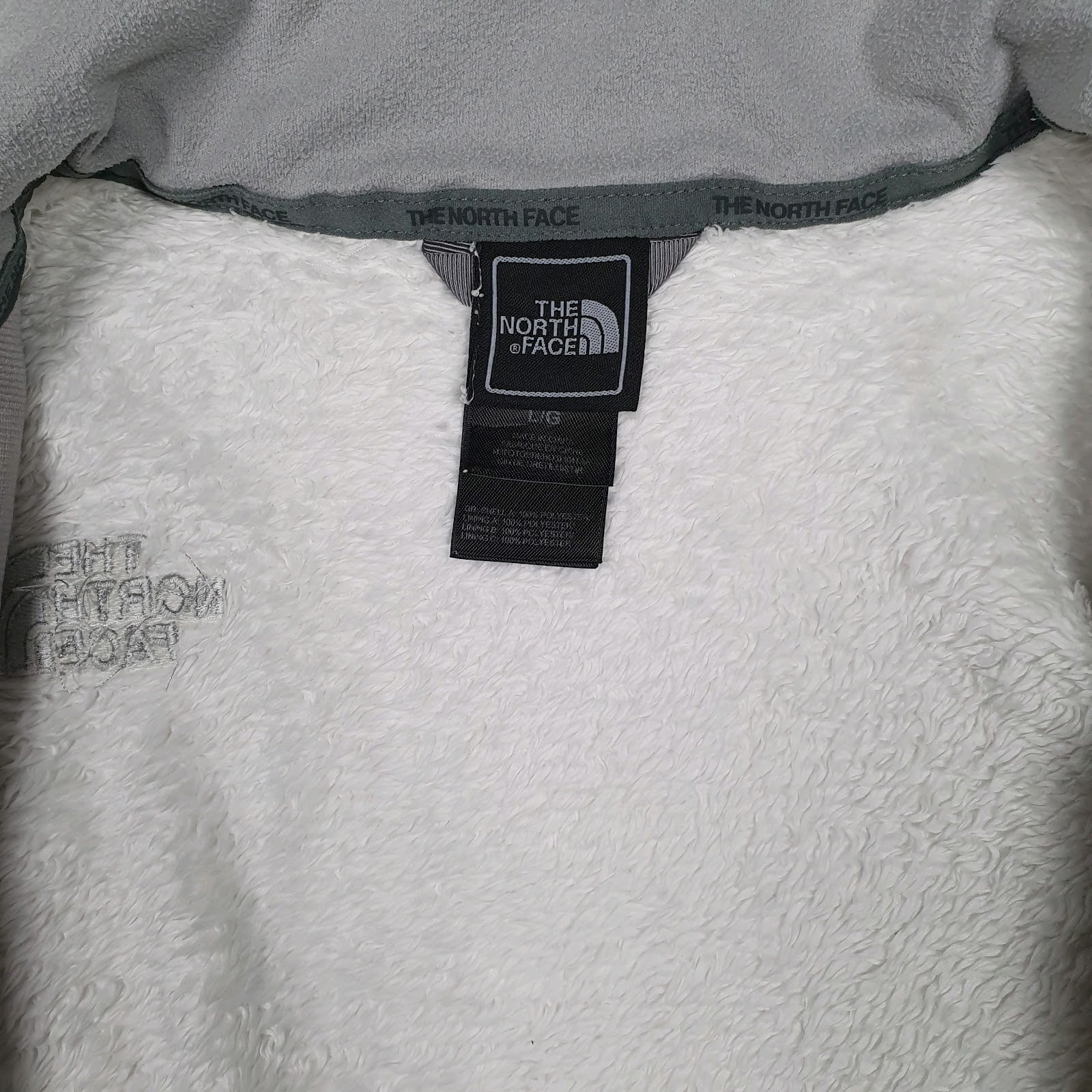 Womens White The North Face Fluffy Sherpa Full Zip Jumper
