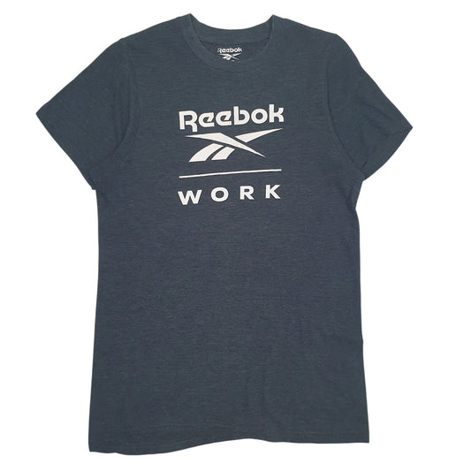 Mens Grey Reebok Spellout Short Sleeve T Shirt