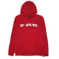 Mens Red Diesel Spellout Hoodie Jumper