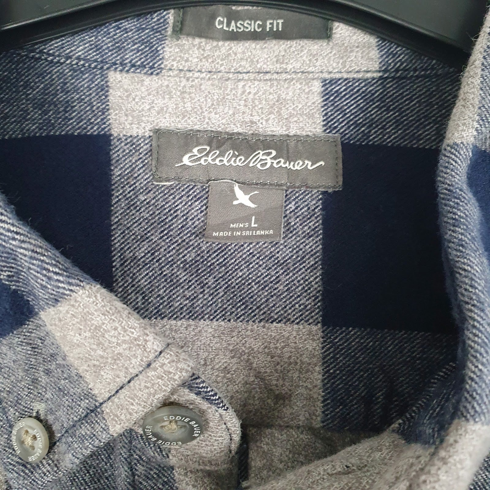 Mens Grey Eddie Bauer Flannel  Shirt
