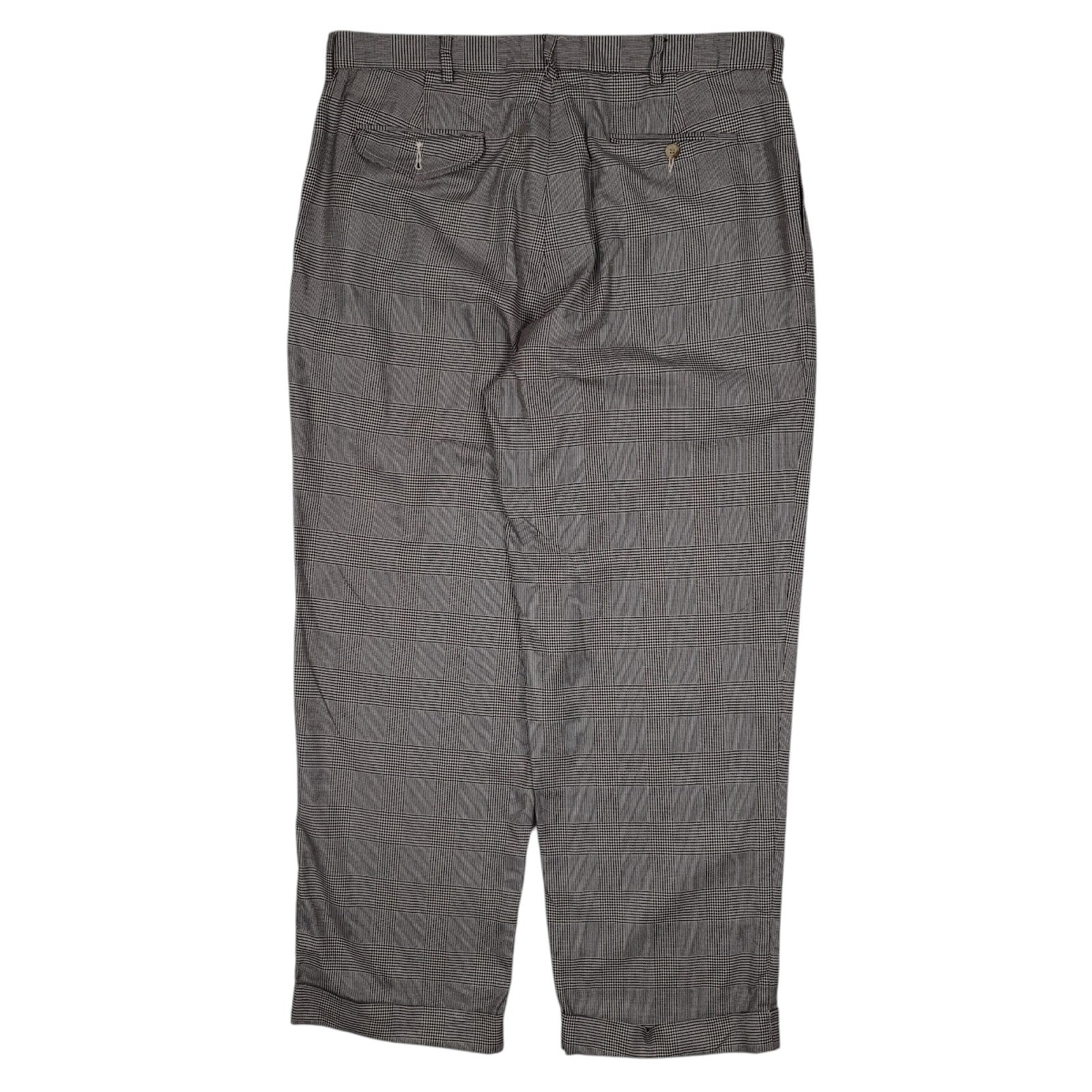Mens Grey Polo Ralph Lauren Vintage 90s Check Double Pleated  Trousers