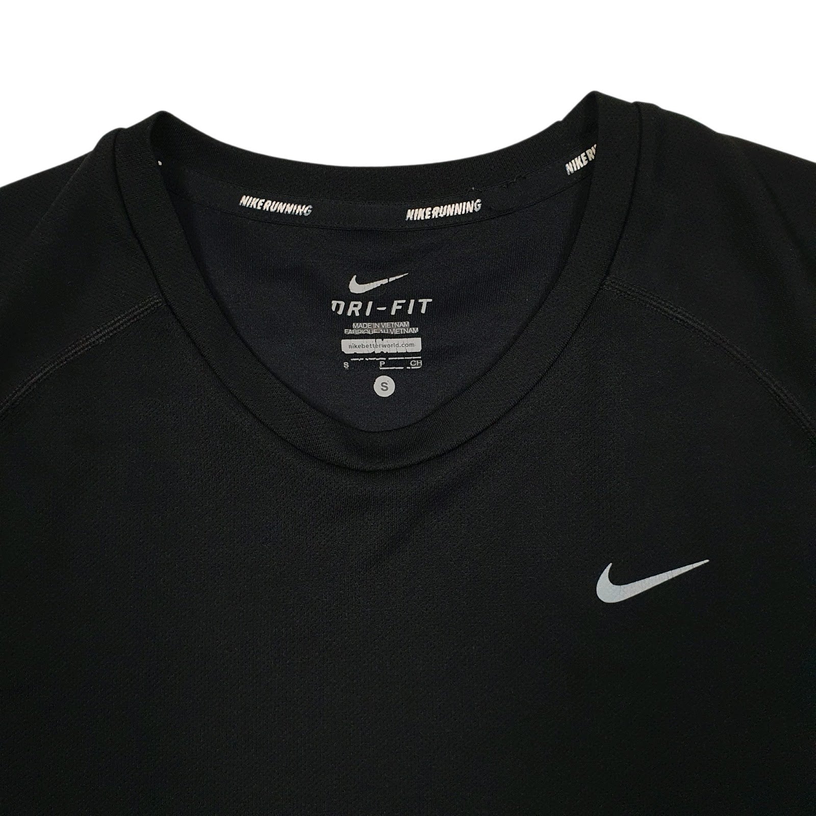 Mens Black Nike Dri Fit Running  T Shirt