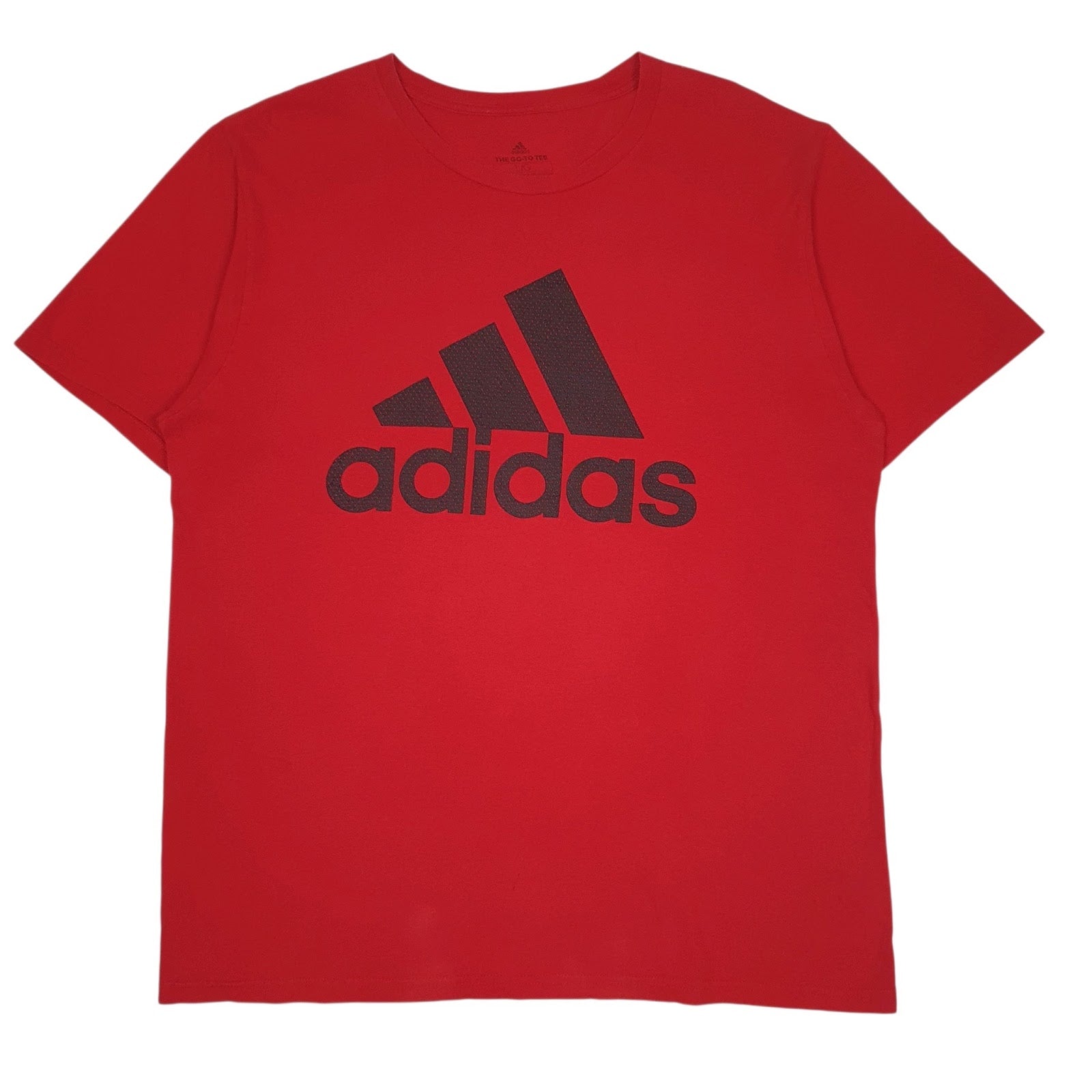 Mens Red Adidas Spellout Short Sleeve T Shirt