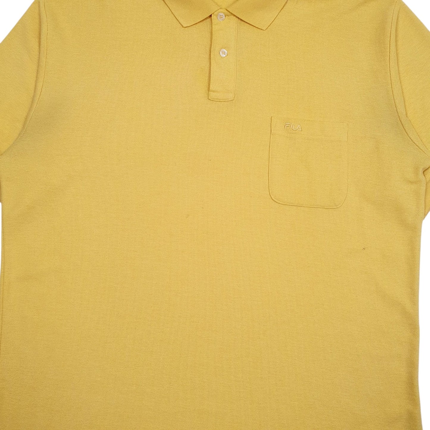Mens Yellow Fila Vintage  Polo Shirt