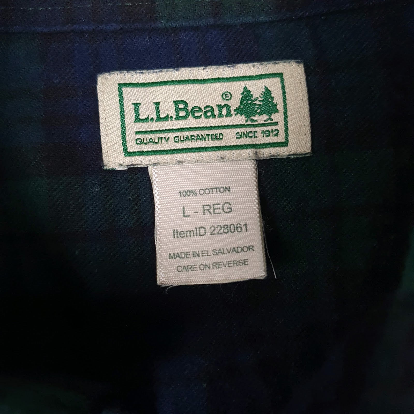 Mens Navy L.L.Bean Flannel  Shirt