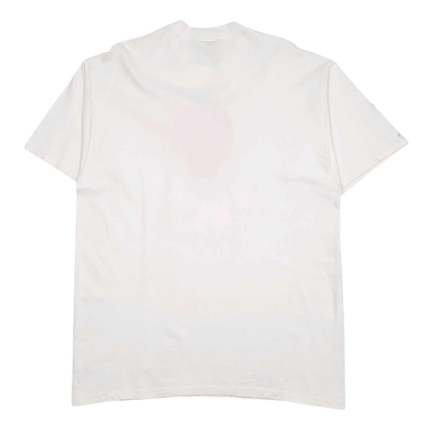 Mens White Fruit Of The Loom Vintage 90s 3D Caricature  T Shirt