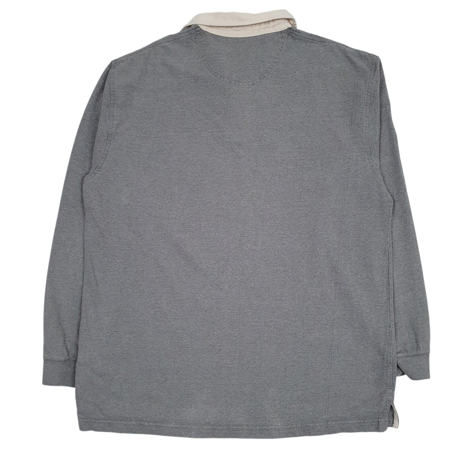 Mens Grey Haggar Rugby Crewneck Polo Shirt