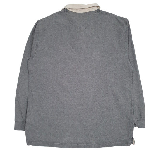 Mens Grey Haggar Rugby Crewneck Polo Shirt