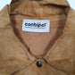 Womens Brown Conbipel Suede Shearling Trucker Bomber  Coat