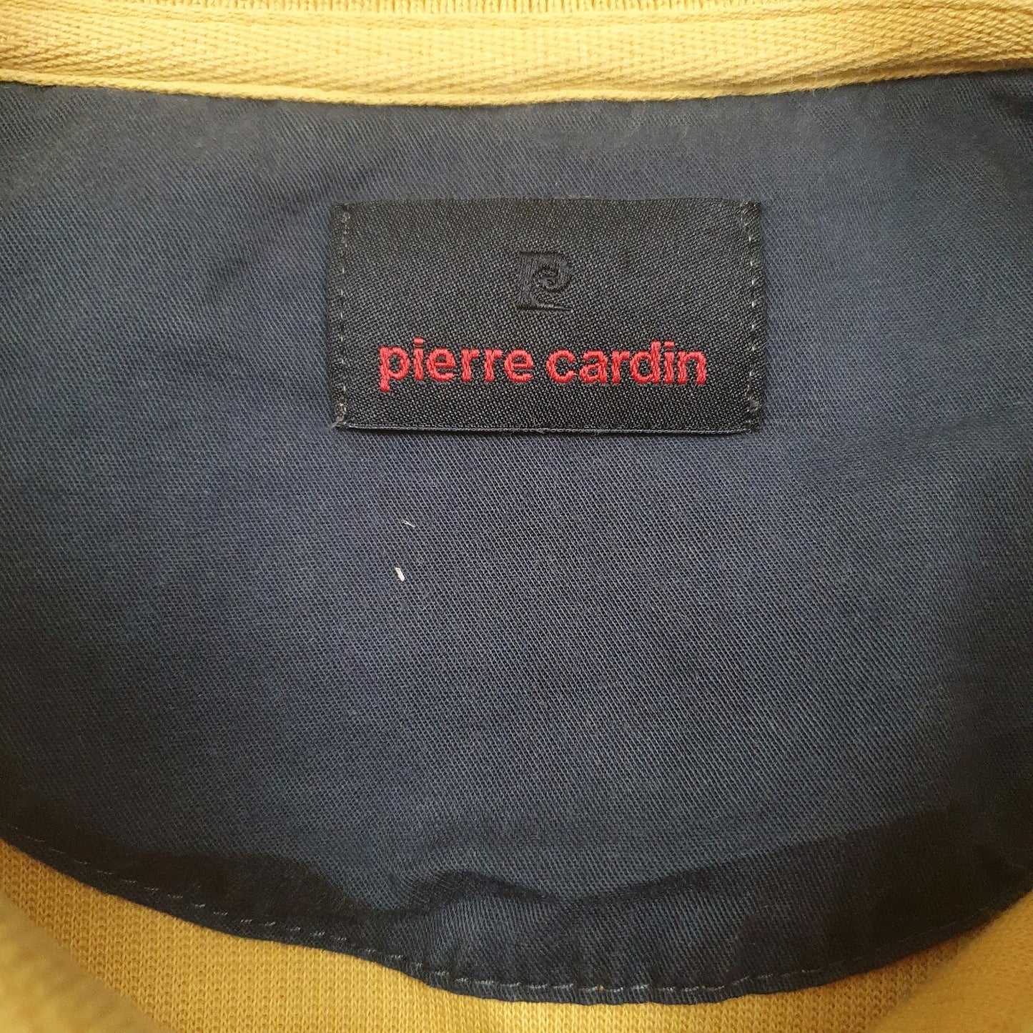 Mens Yellow Pierre Cardin Button Up Quarter Zip Jumper