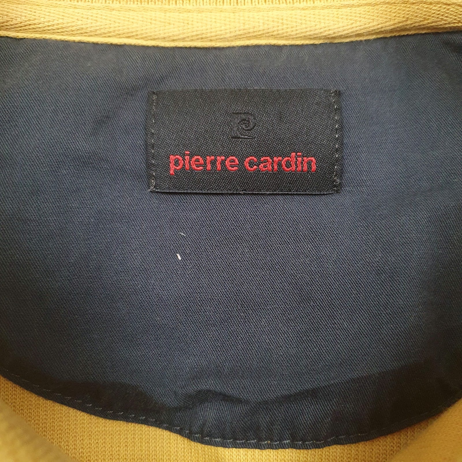 Mens Yellow Pierre Cardin Button Up Quarter Zip Jumper