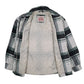 Mens Grey Levis Heavy Plaid Quilt Lined Windbreaker Hoodie Coat
