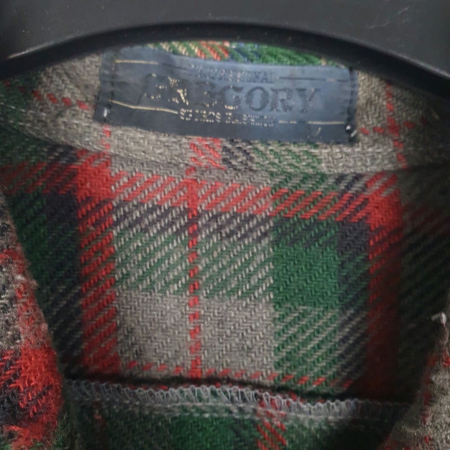 Mens Grey Gregory Vintage Flannel  Shirt