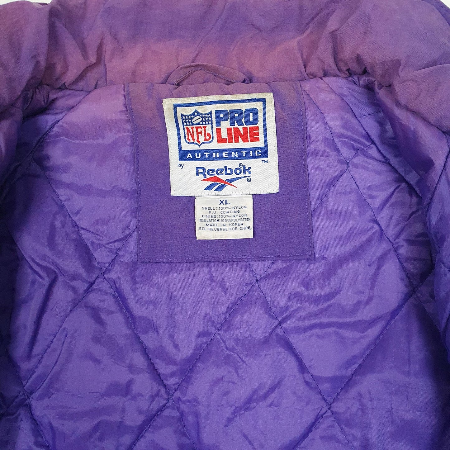 Mens Black NFL Minnesota Vikings Pro Line Vintage 90s  Coat