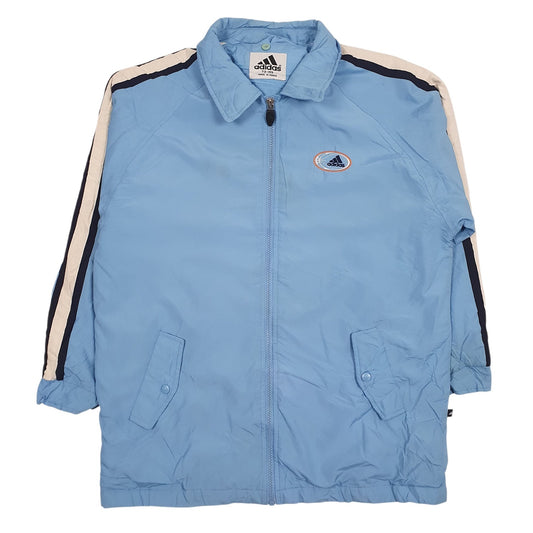 Mens Blue Adidas Vintage Hoodie Coat