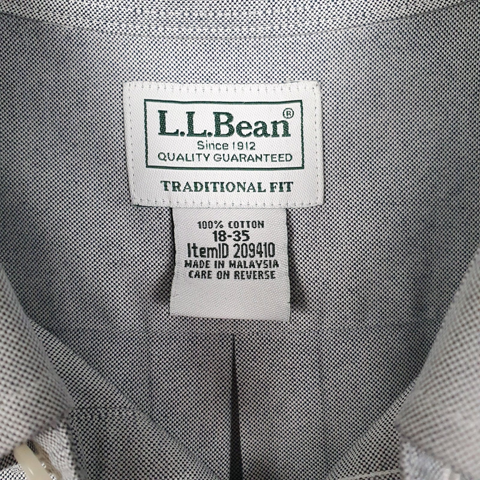 Mens Blue L.L.Bean   Shirt