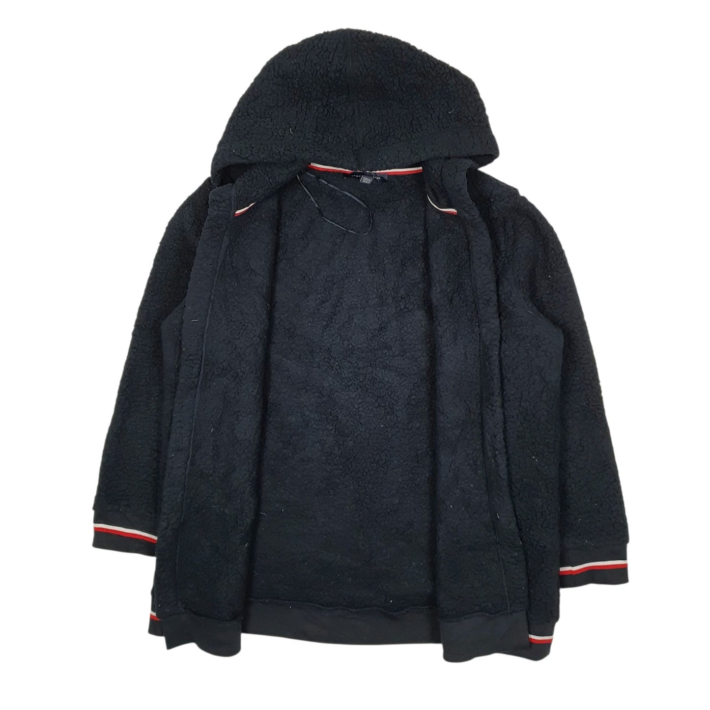 Womens Navy Tommy Hilfiger Sherpa Hoodie Cardigan Jumper