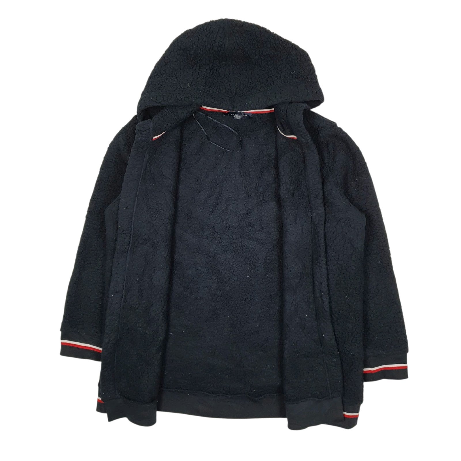 Womens Navy Tommy Hilfiger Sherpa Hoodie Cardigan Jumper