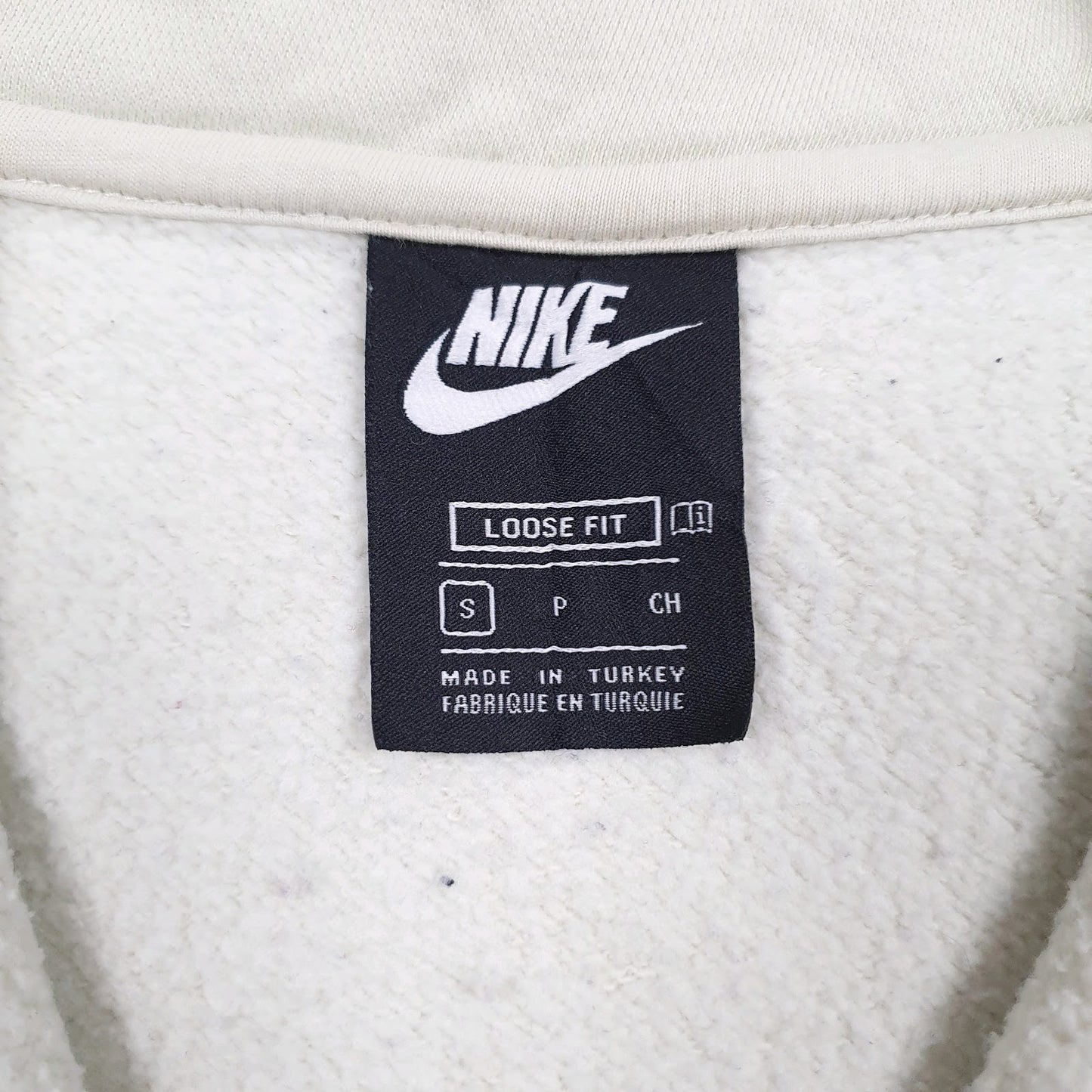 Mens Cream Nike Loose Quarter Zip Jumper