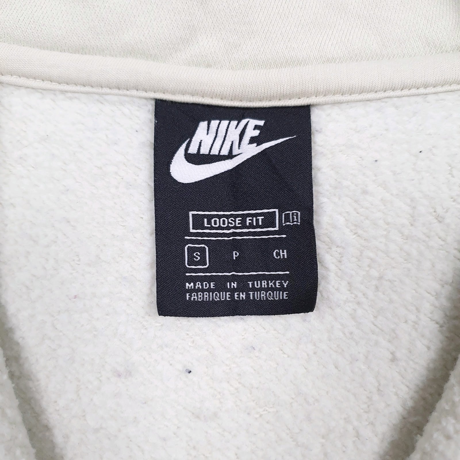 Mens Cream Nike Loose Quarter Zip Jumper