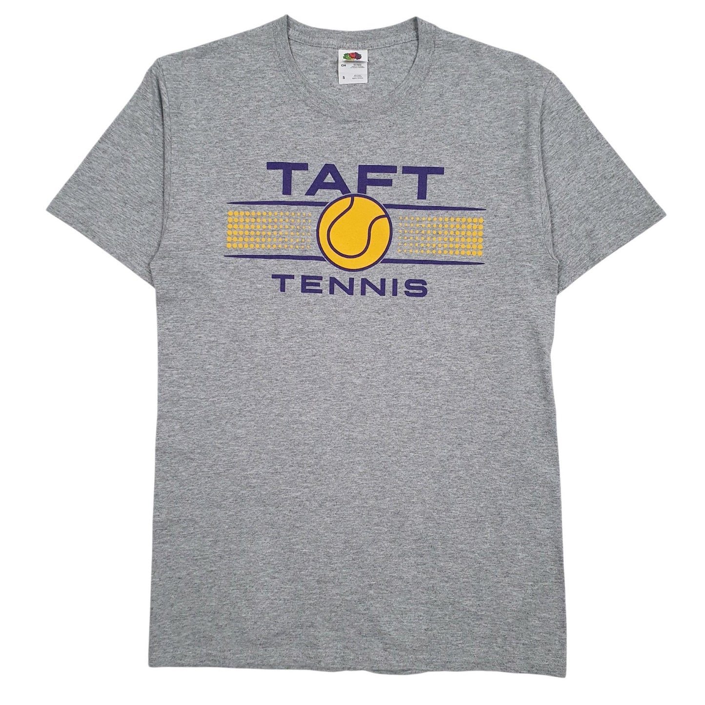 Mens Grey Fruit Of The Loom Taft Tennis Short Sleeve T Shirt