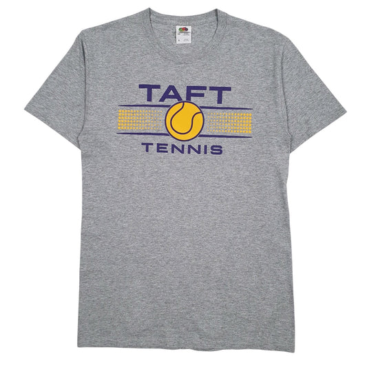 Mens Grey Fruit Of The Loom Taft Tennis Short Sleeve T Shirt