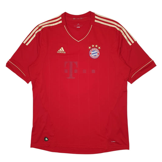 Mens Red Adidas FC Bayern Munich 2011-13 Football Shirt Short Sleeve T Shirt
