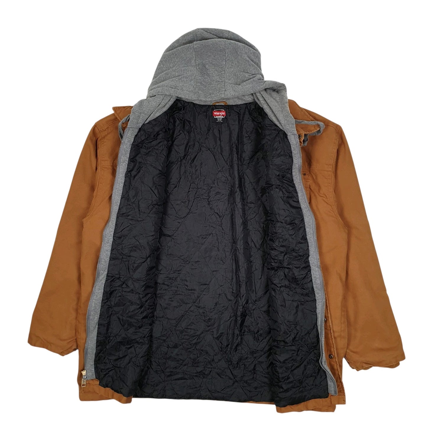 Mens Brown Wrangler Chore Hoodie  Coat