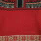 Womens Red Skyr Vintage Nordic Pattern Quarter Zip Jumper