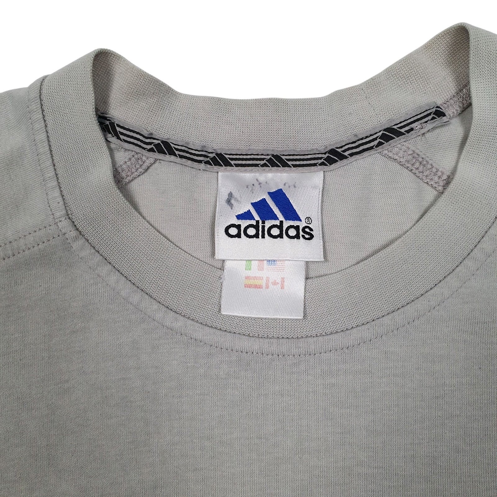 Mens Grey Adidas Vintage 90s  T Shirt