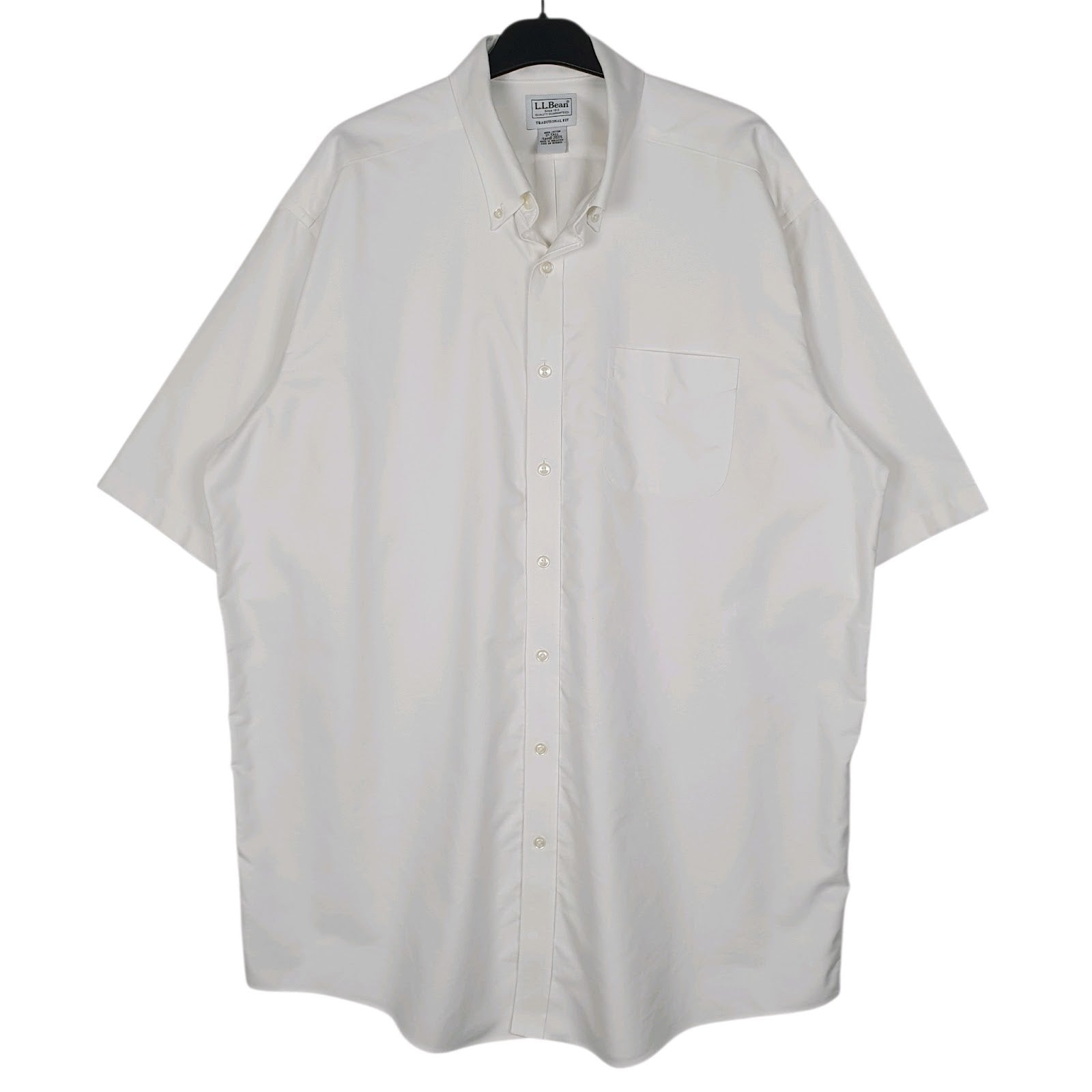 Mens White L.L.Bean  Short Sleeve Shirt