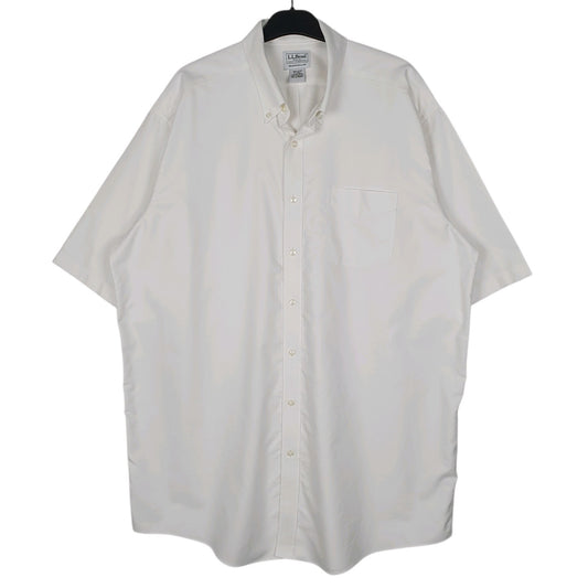 Mens White L.L.Bean  Short Sleeve Shirt
